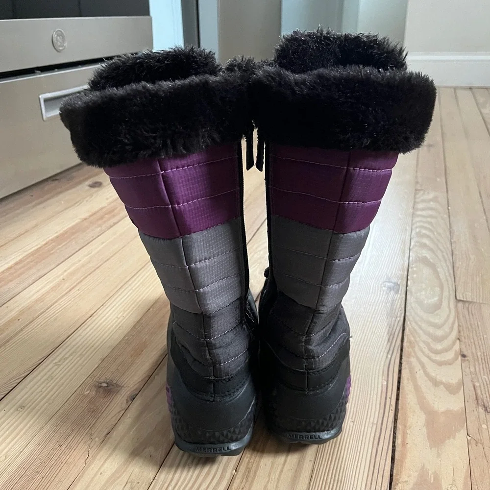 Merrell Winterbelle Waterproof Boots Womens 6.5‎ Black Purple Insulated J68114